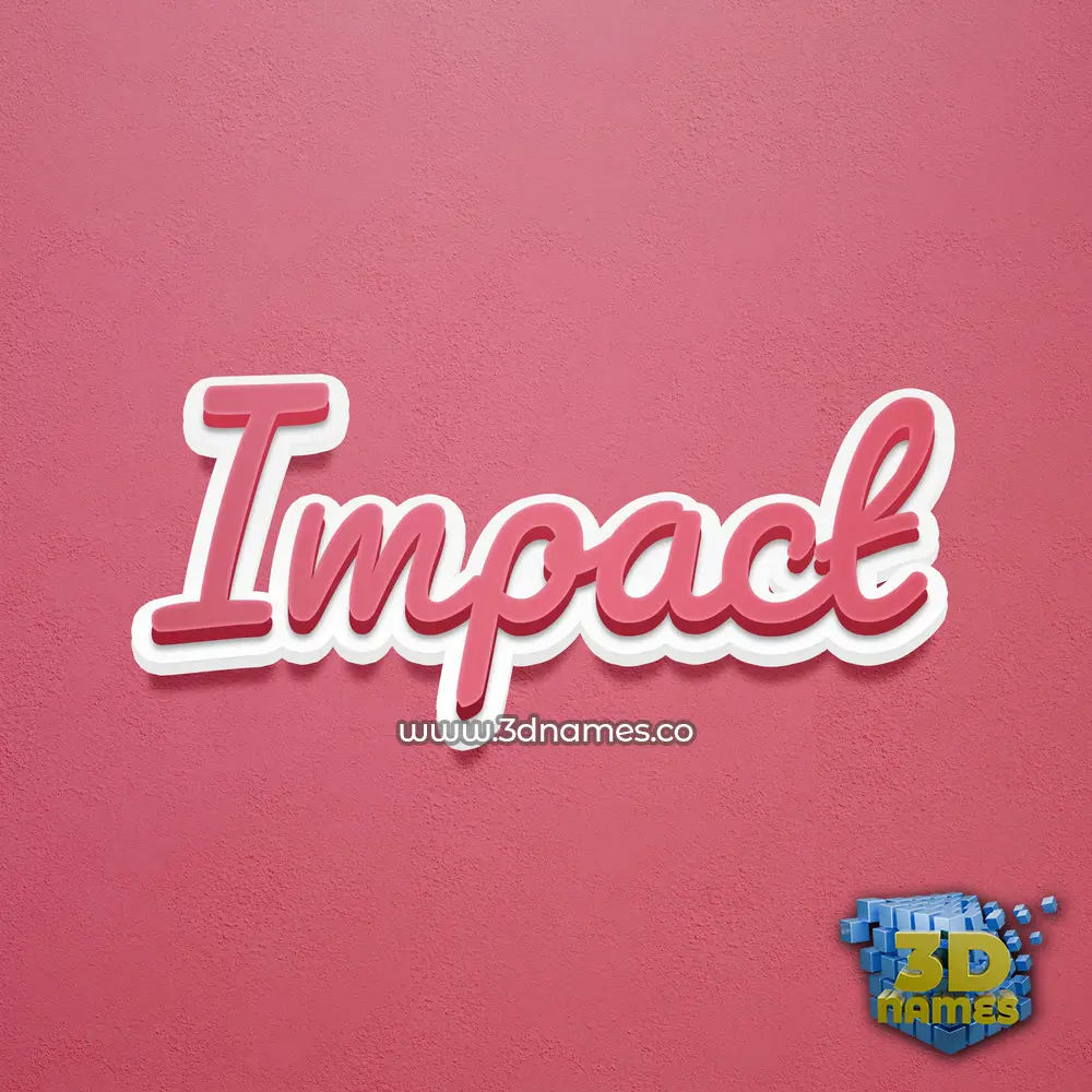 impact in Red Scribble style - 3D name wallpaper