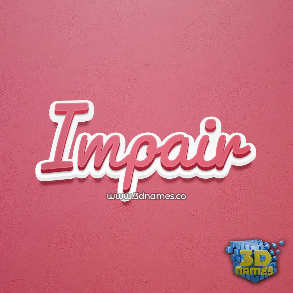 impair in Red Scribble style - 3D name wallpaper