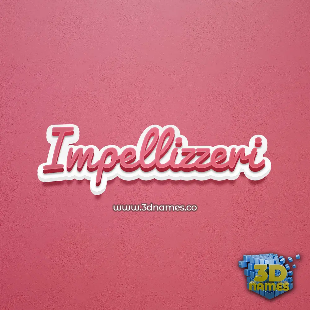 impellizzeri in Red Scribble style - 3D name wallpaper