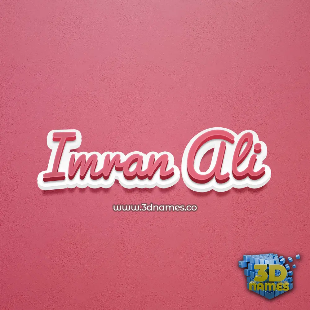 imran ali in Red Scribble style - 3D name wallpaper