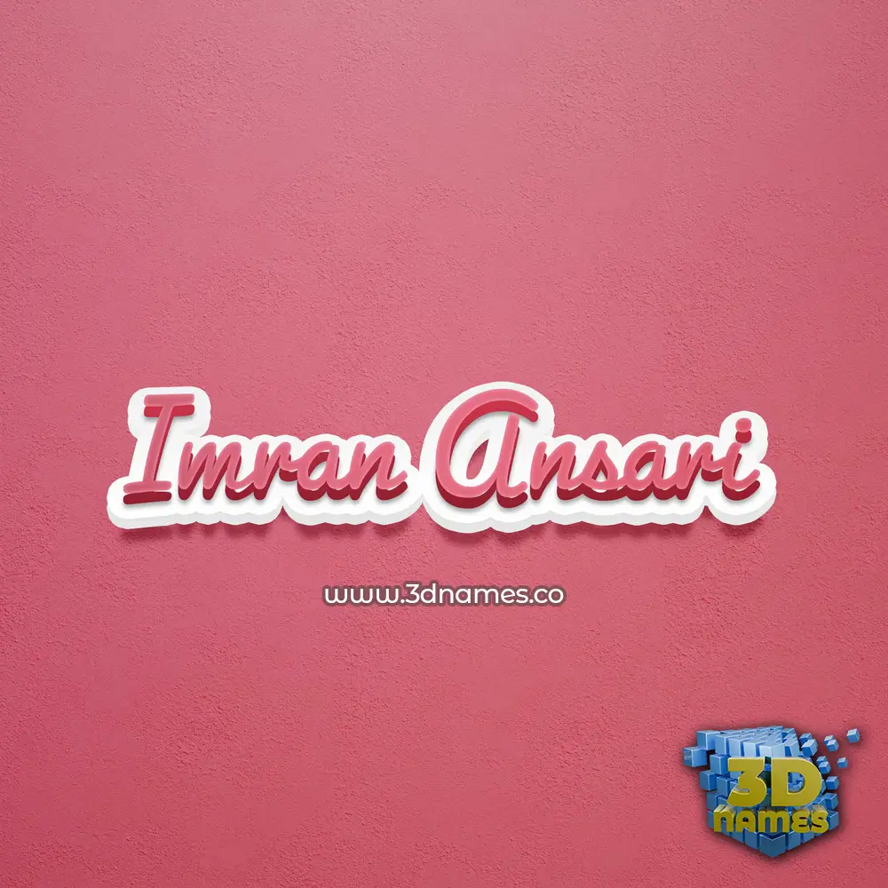 imran ansari in Red Scribble style - 3D name wallpaper