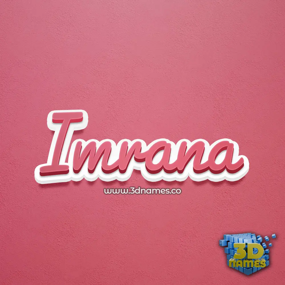 imrana in Red Scribble style - 3D name wallpaper