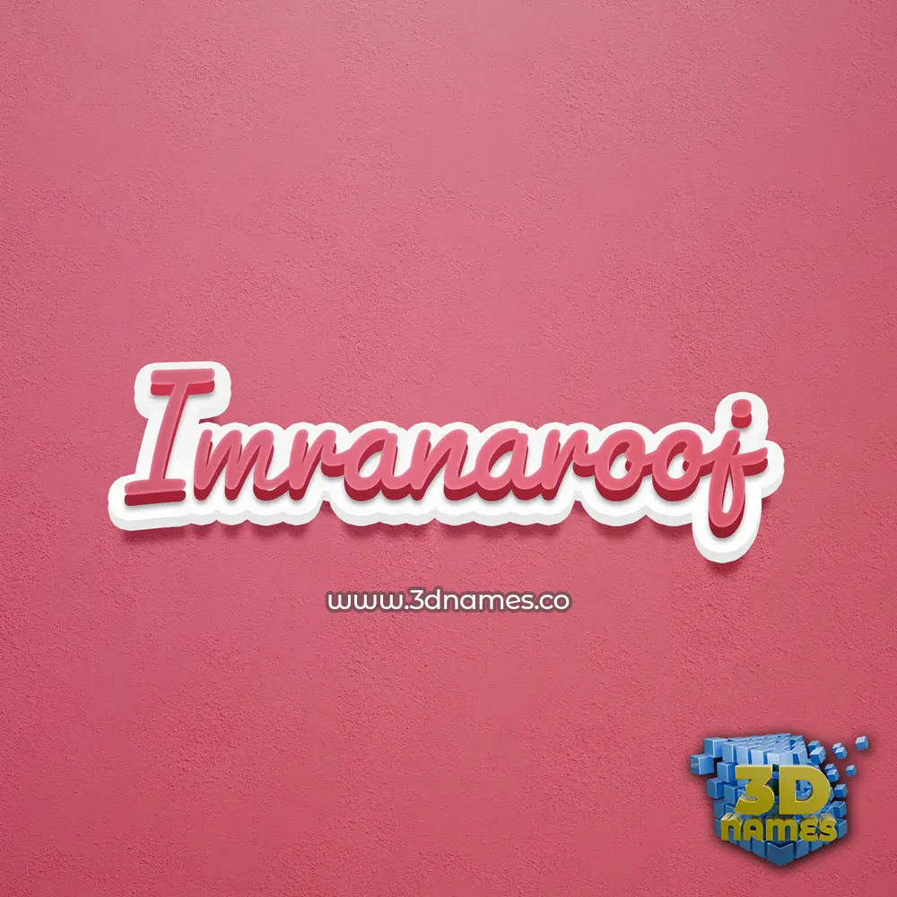 imranarooj in Red Scribble style - 3D name wallpaper