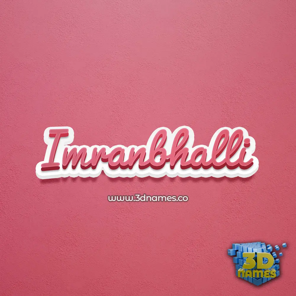 imranbhalli in Red Scribble style - 3D name wallpaper