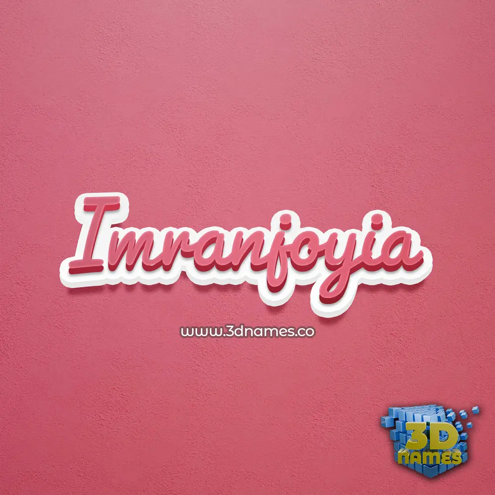 imranjoyia in Red Scribble style - 3D name wallpaper