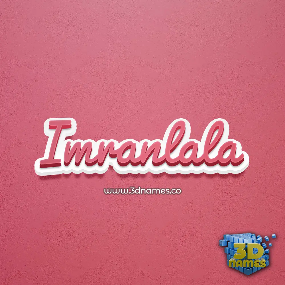 imranlala in Red Scribble style - 3D name wallpaper