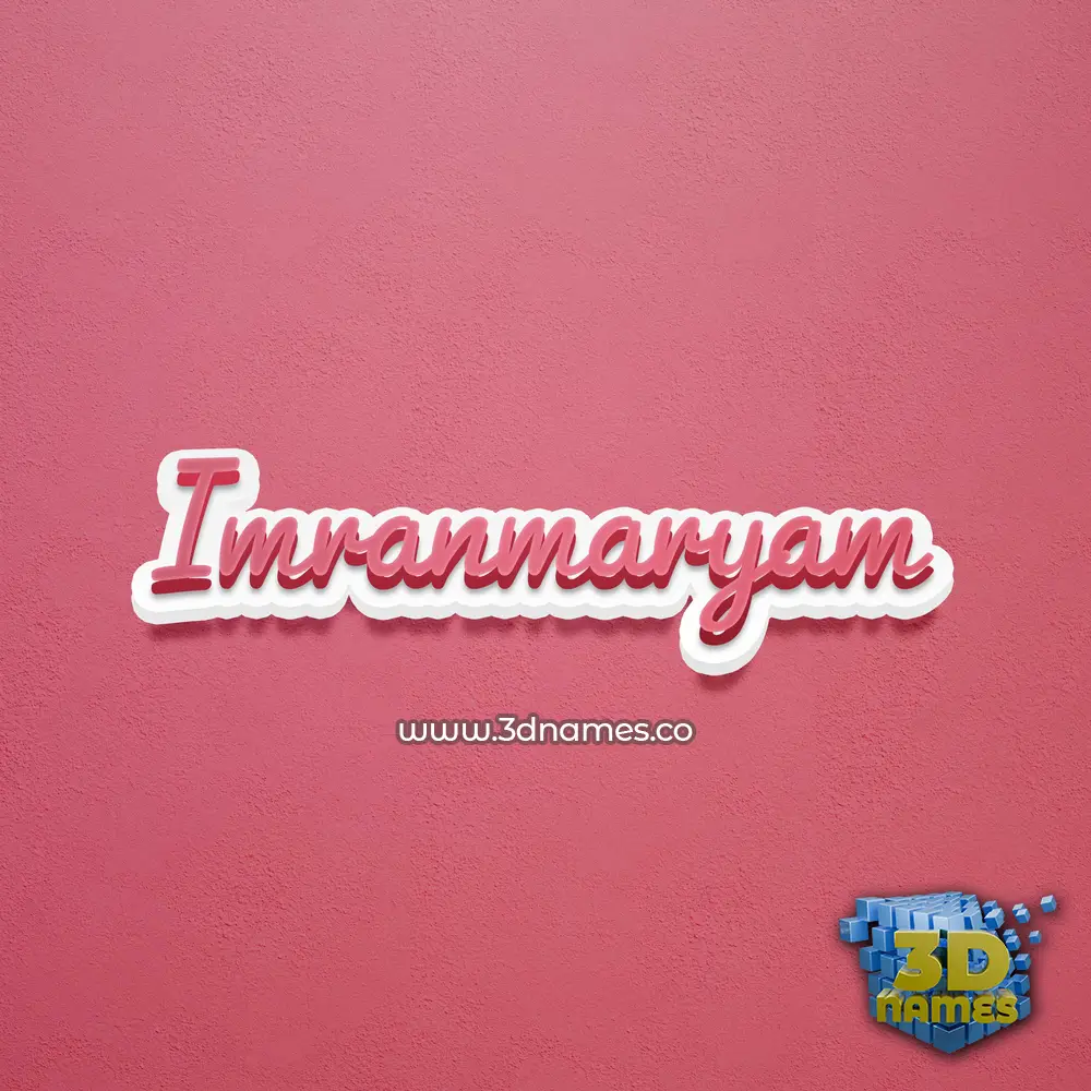 imranmaryam in Red Scribble style - 3D name wallpaper