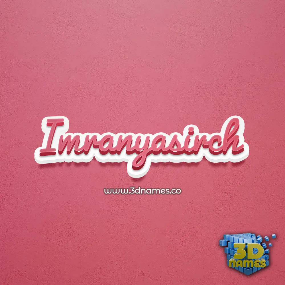 imranyasirch in Red Scribble style - 3D name wallpaper