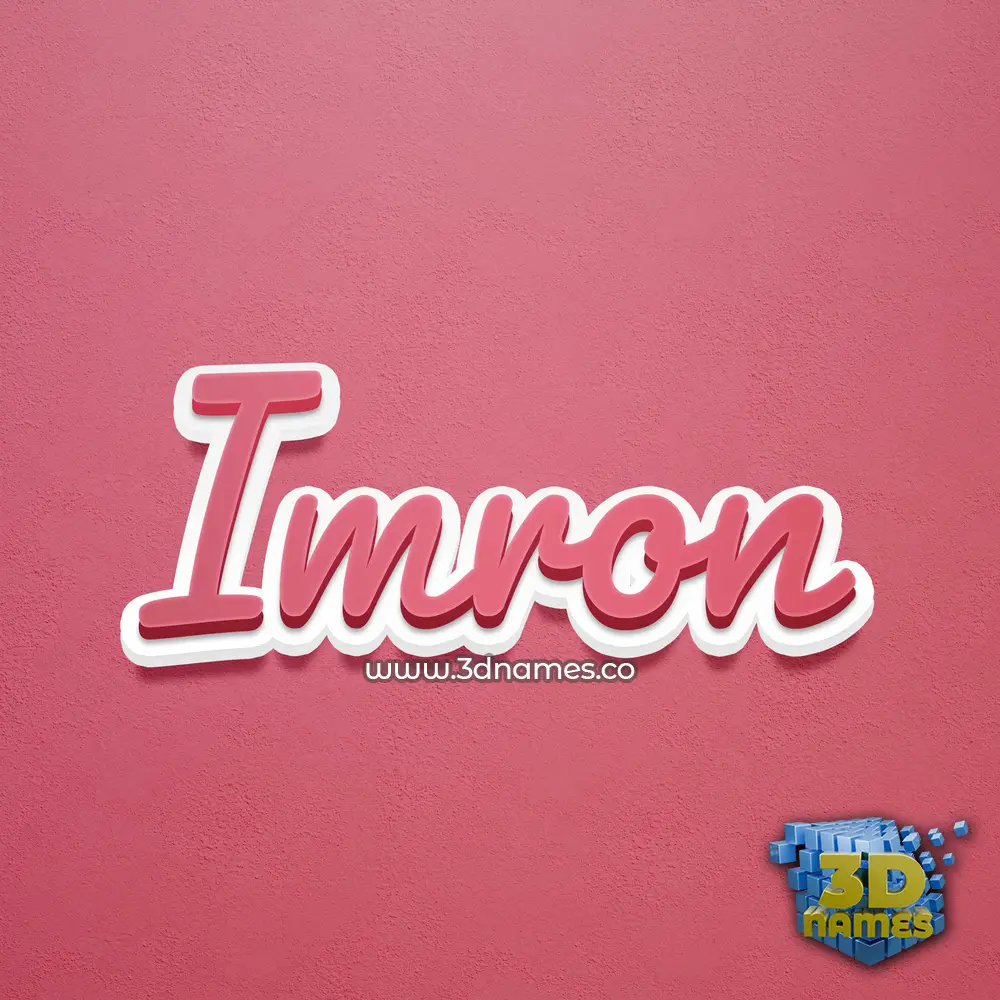 imron in Red Scribble style - 3D name wallpaper