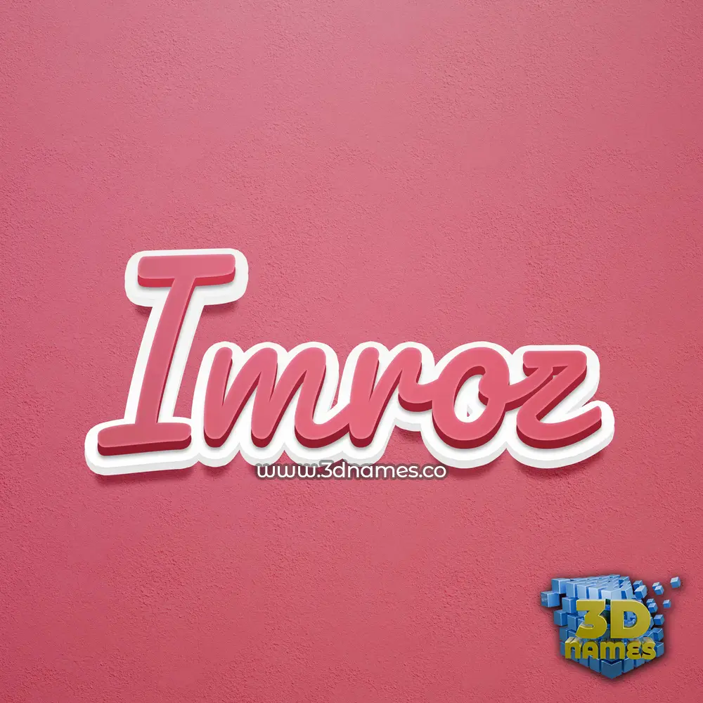 imroz in Red Scribble style - 3D name wallpaper