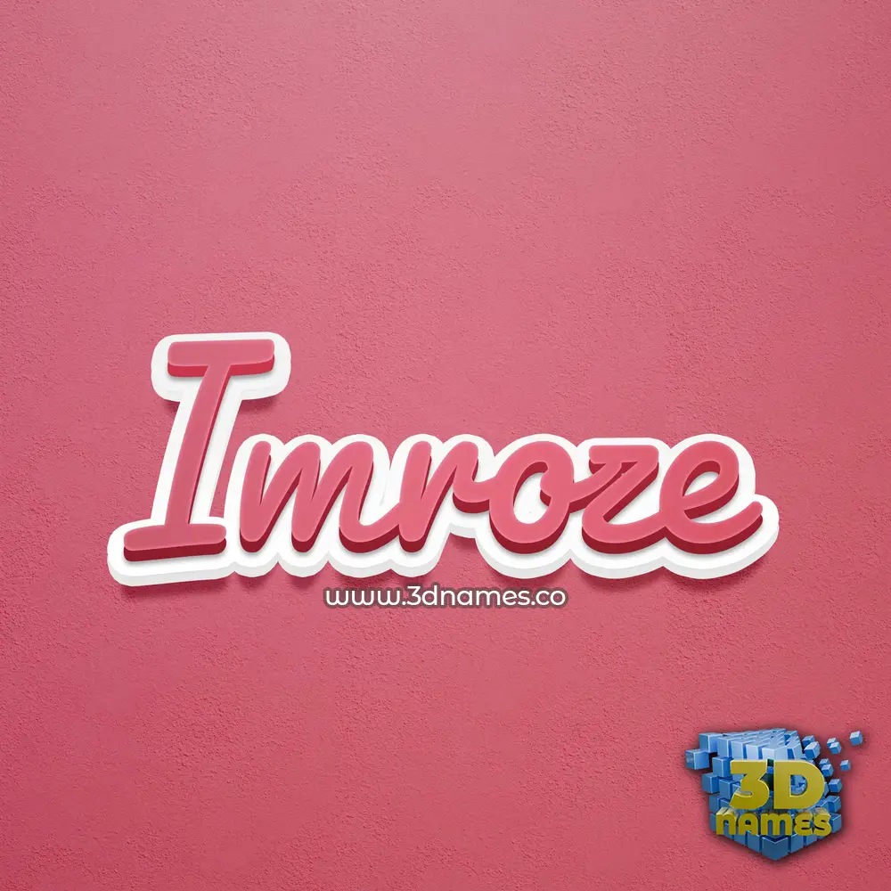 imroze in Red Scribble style - 3D name wallpaper