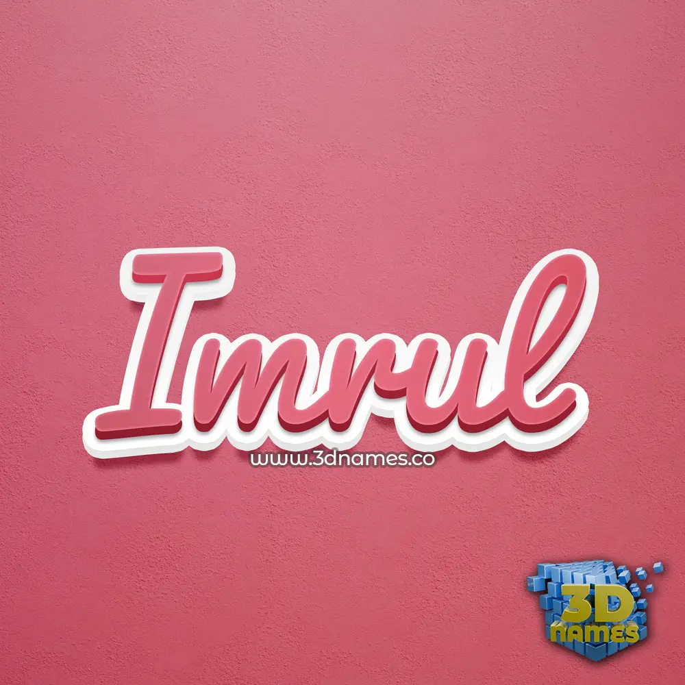 imrul in Red Scribble style - 3D name wallpaper