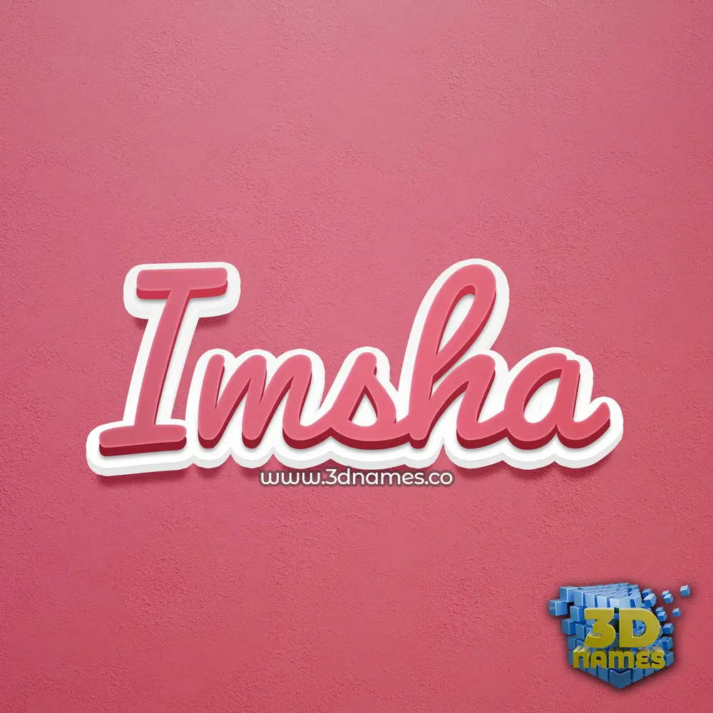 imsha in Red Scribble style - 3D name wallpaper