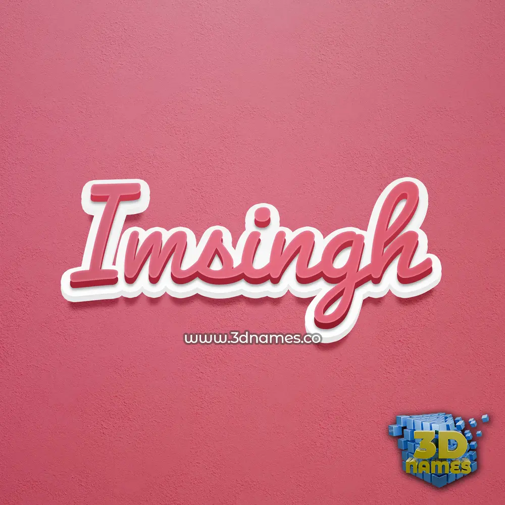 imsingh in Red Scribble style - 3D name wallpaper