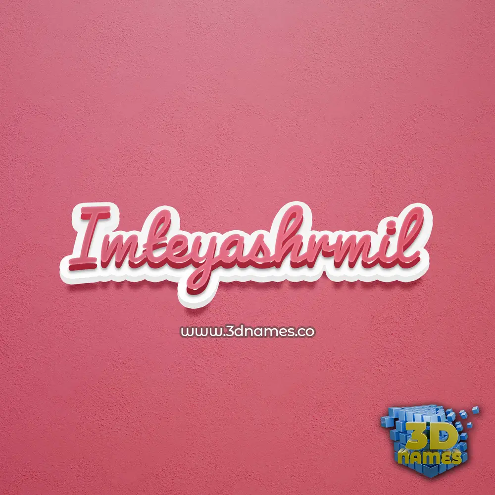 imteyashrmil in Red Scribble style - 3D name wallpaper