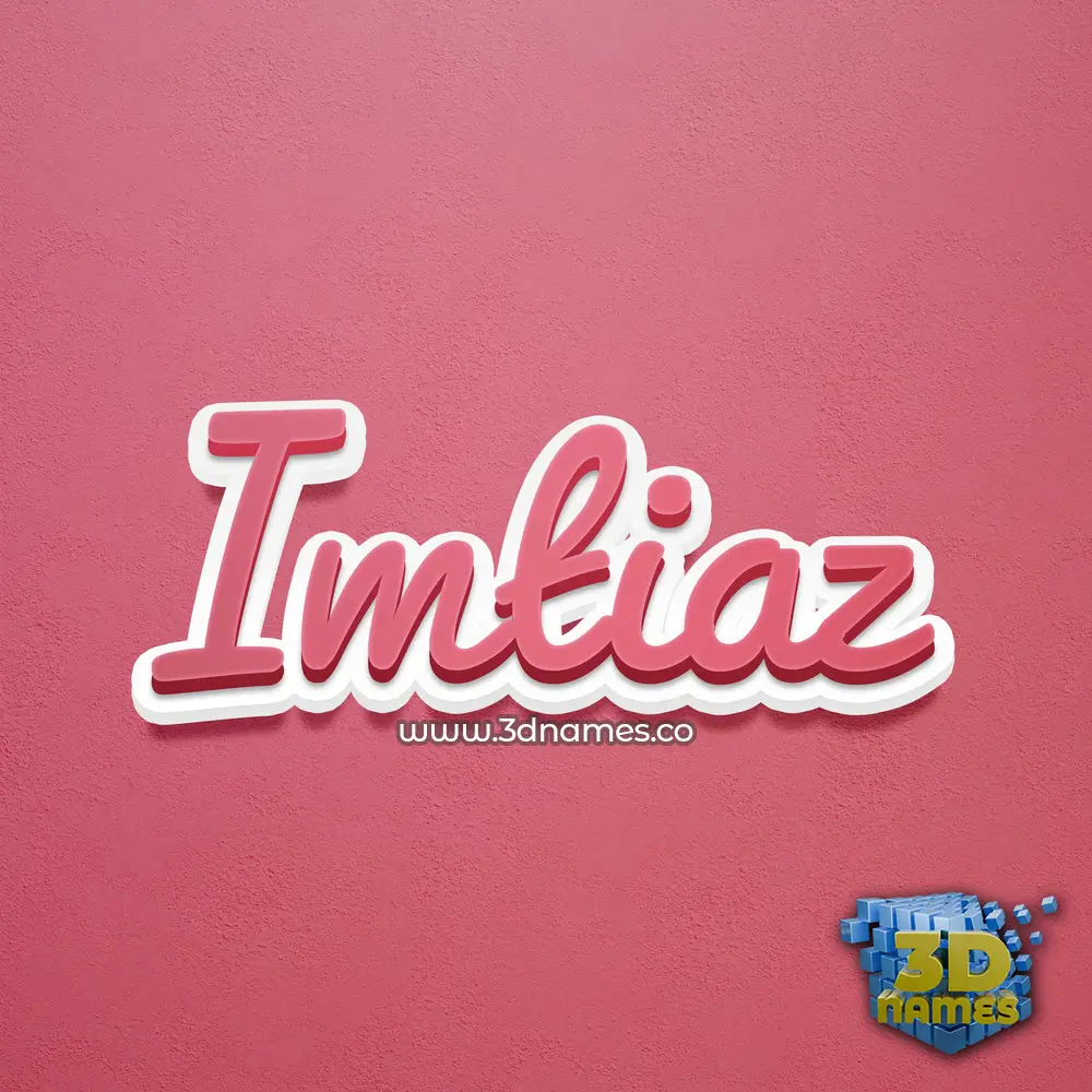 imtiaz in Red Scribble style - 3D name wallpaper