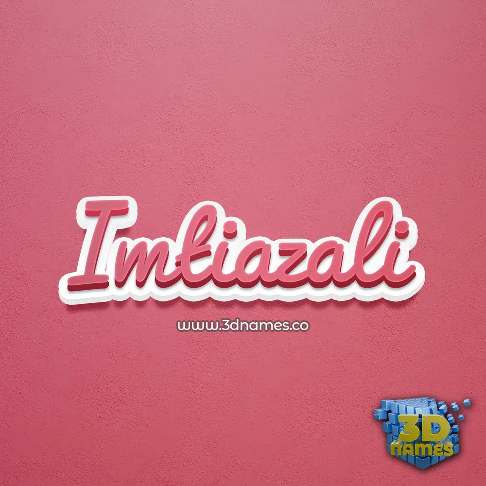 imtiazali in Red Scribble style - 3D name wallpaper