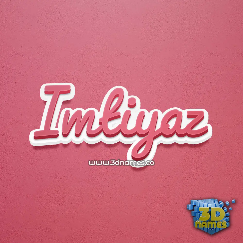imtiyaz in Red Scribble style - 3D name wallpaper