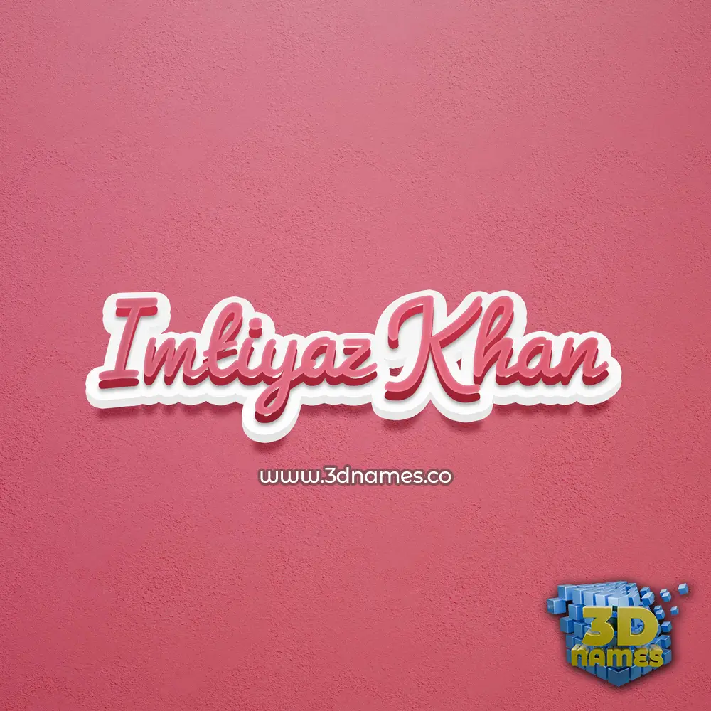 imtiyaz khan in Red Scribble style - 3D name wallpaper