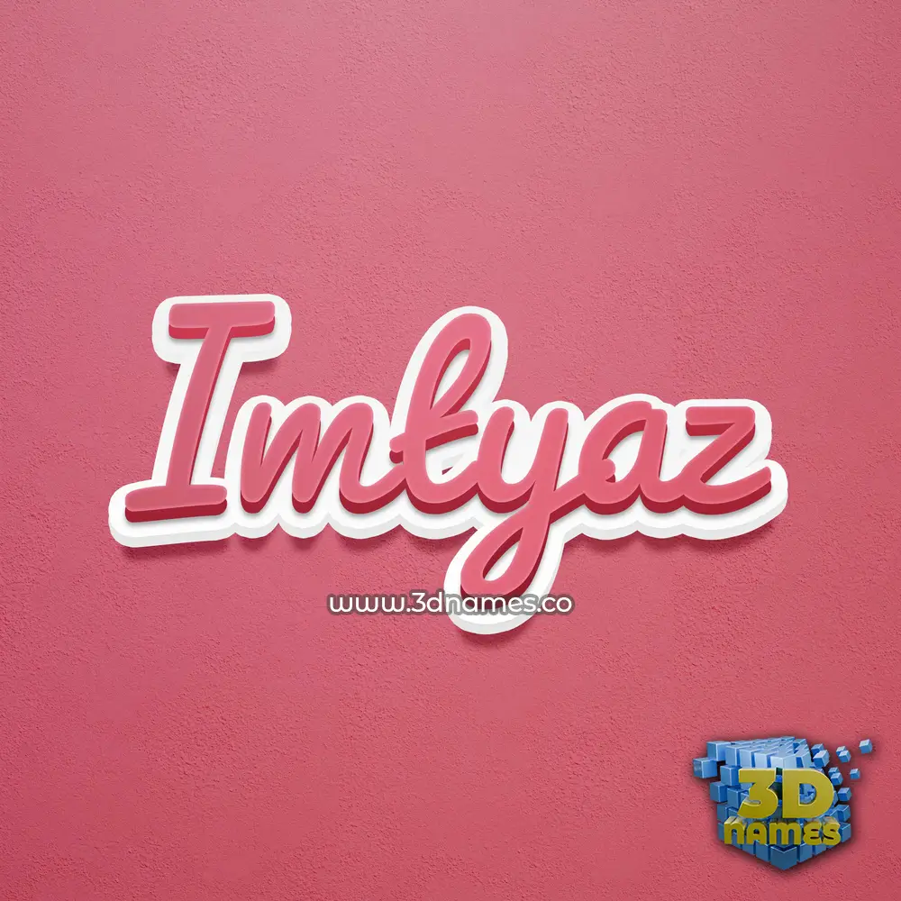 imtyaz in Red Scribble style - 3D name wallpaper