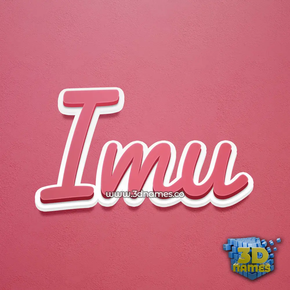 imu in Red Scribble style - 3D name wallpaper