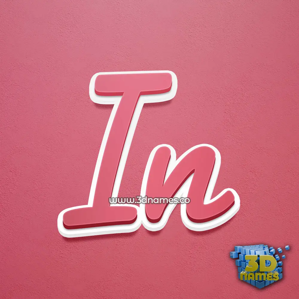 in in Red Scribble style - 3D name wallpaper