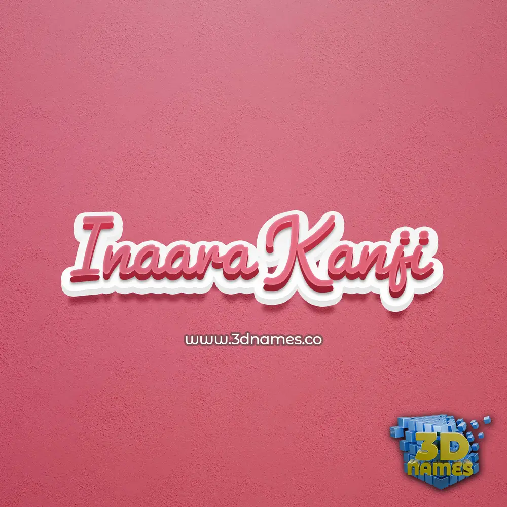 inaara kanji in Red Scribble style - 3D name wallpaper