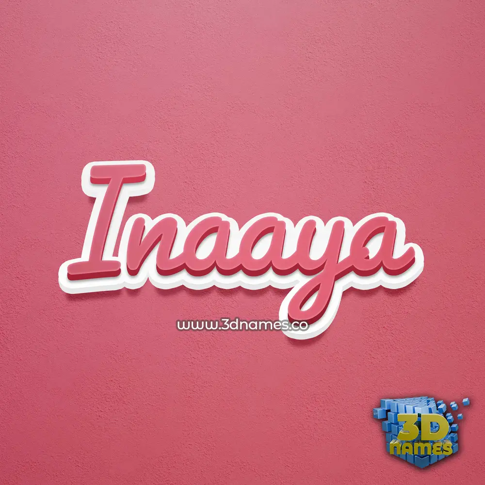 inaaya in Red Scribble style - 3D name wallpaper
