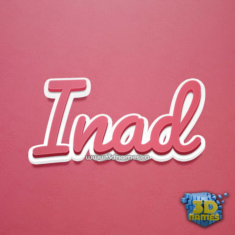 inad in Red Scribble style - 3D name wallpaper
