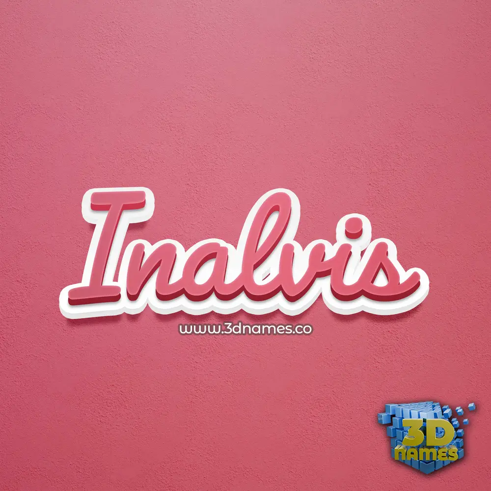 inalvis in Red Scribble style - 3D name wallpaper