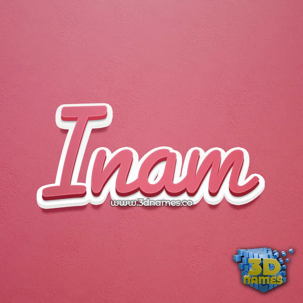 inam in Red Scribble style - 3D name wallpaper