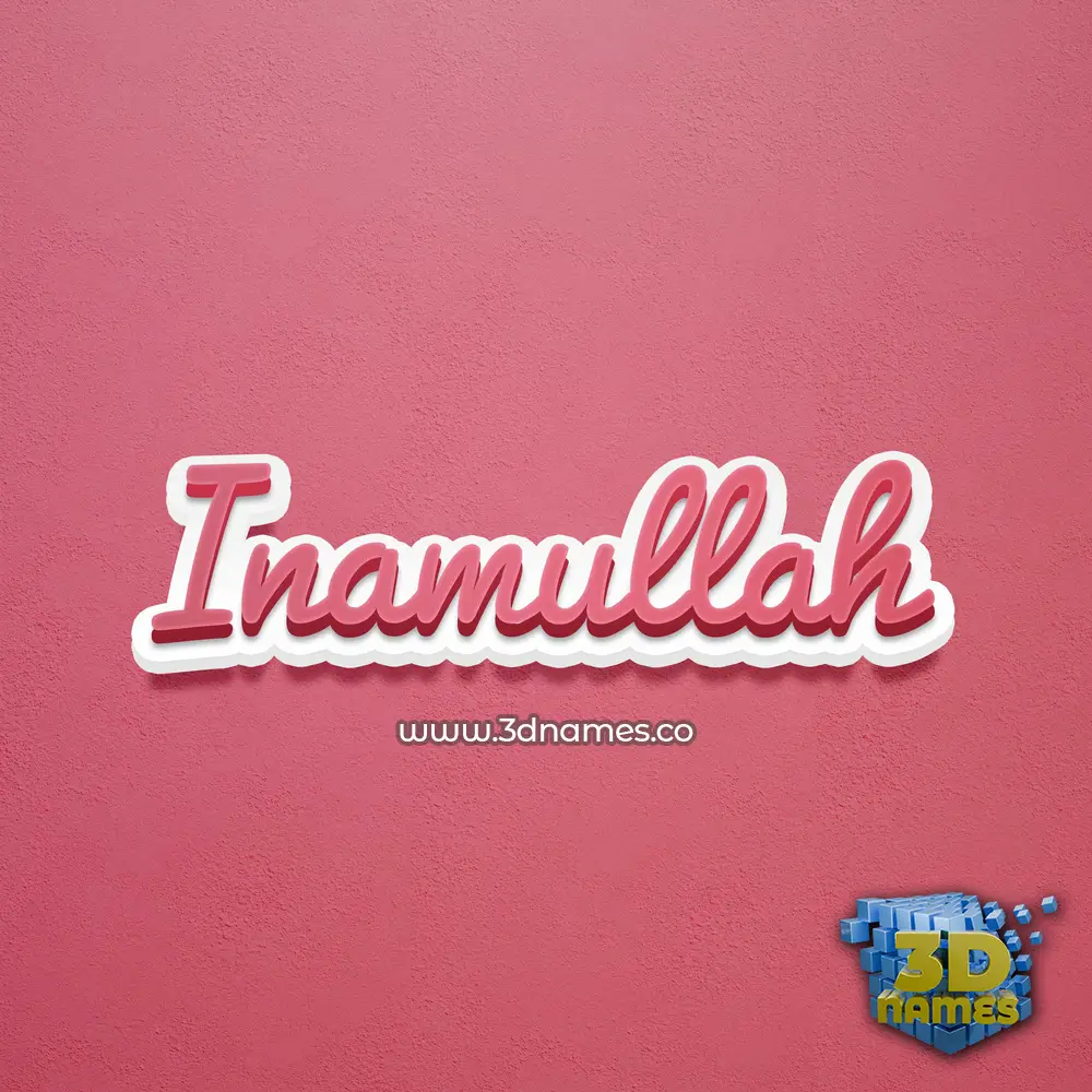 inamullah in Red Scribble style - 3D name wallpaper