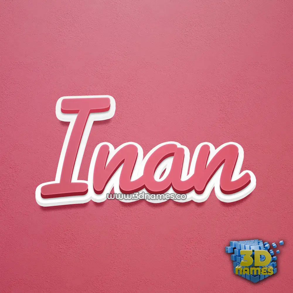 inan in Red Scribble style - 3D name wallpaper