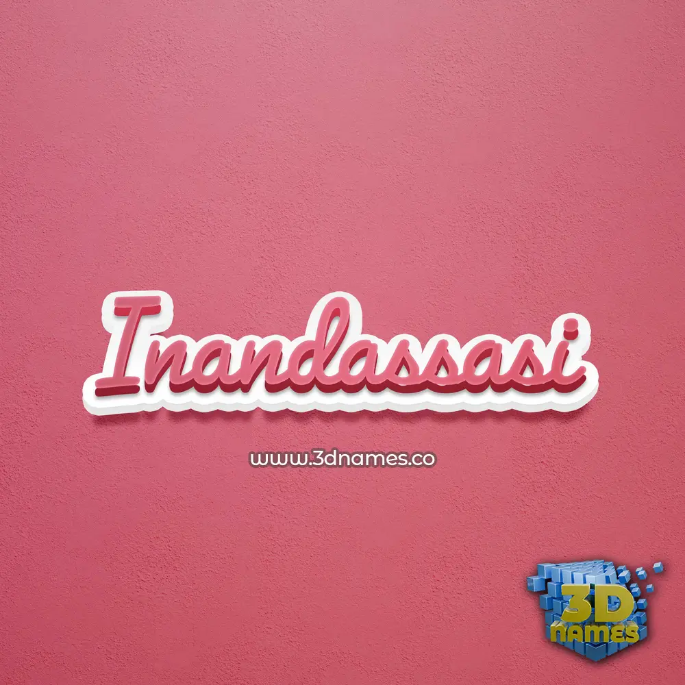 inandassasi in Red Scribble style - 3D name wallpaper