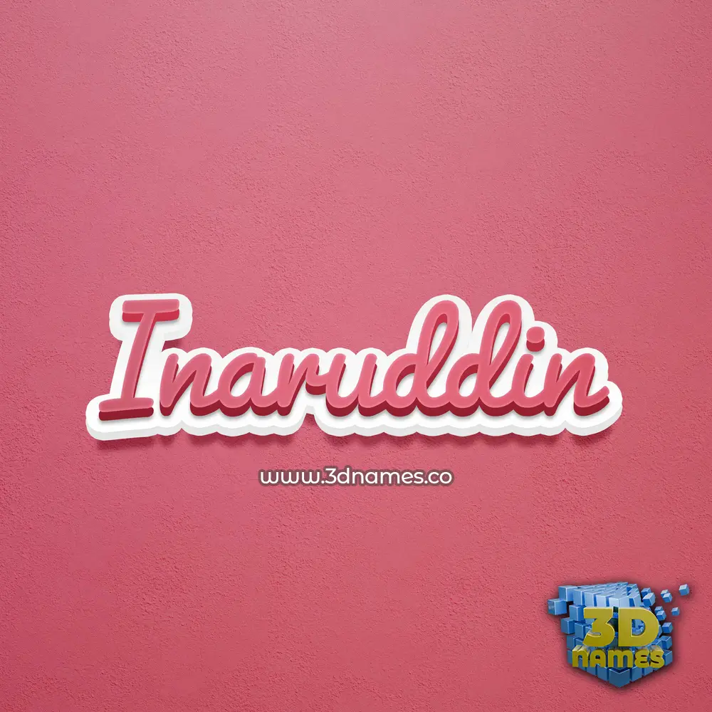 inaruddin in Red Scribble style - 3D name wallpaper
