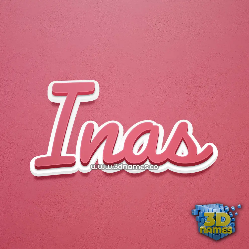 inas in Red Scribble style - 3D name wallpaper