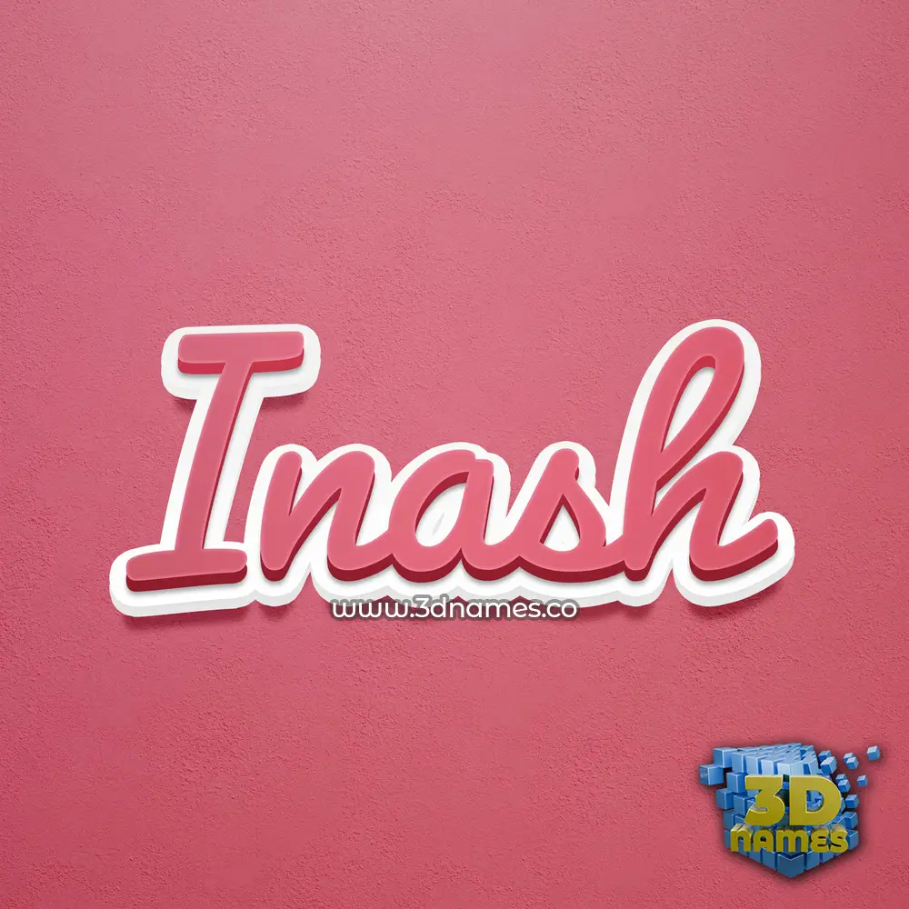 inash in Red Scribble style - 3D name wallpaper
