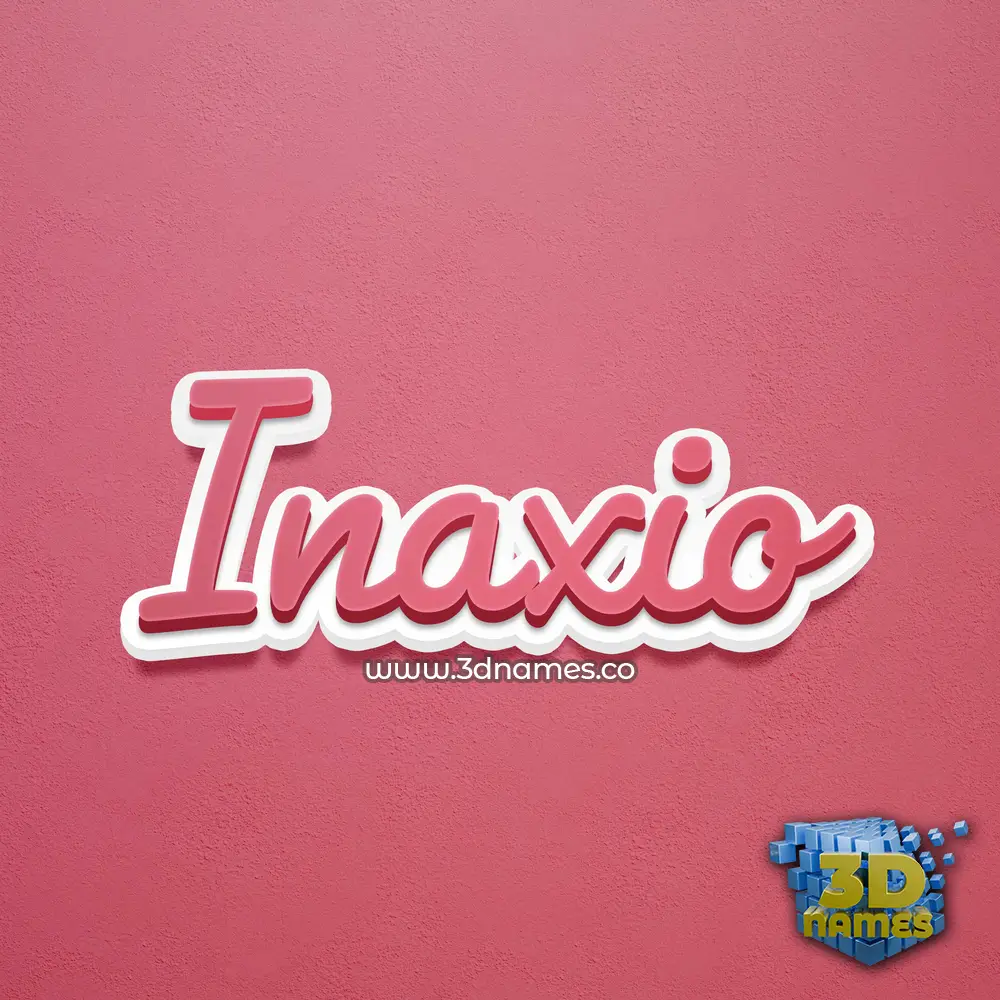 inaxio in Red Scribble style - 3D name wallpaper