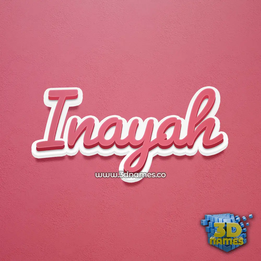 inayah in Red Scribble style - 3D name wallpaper