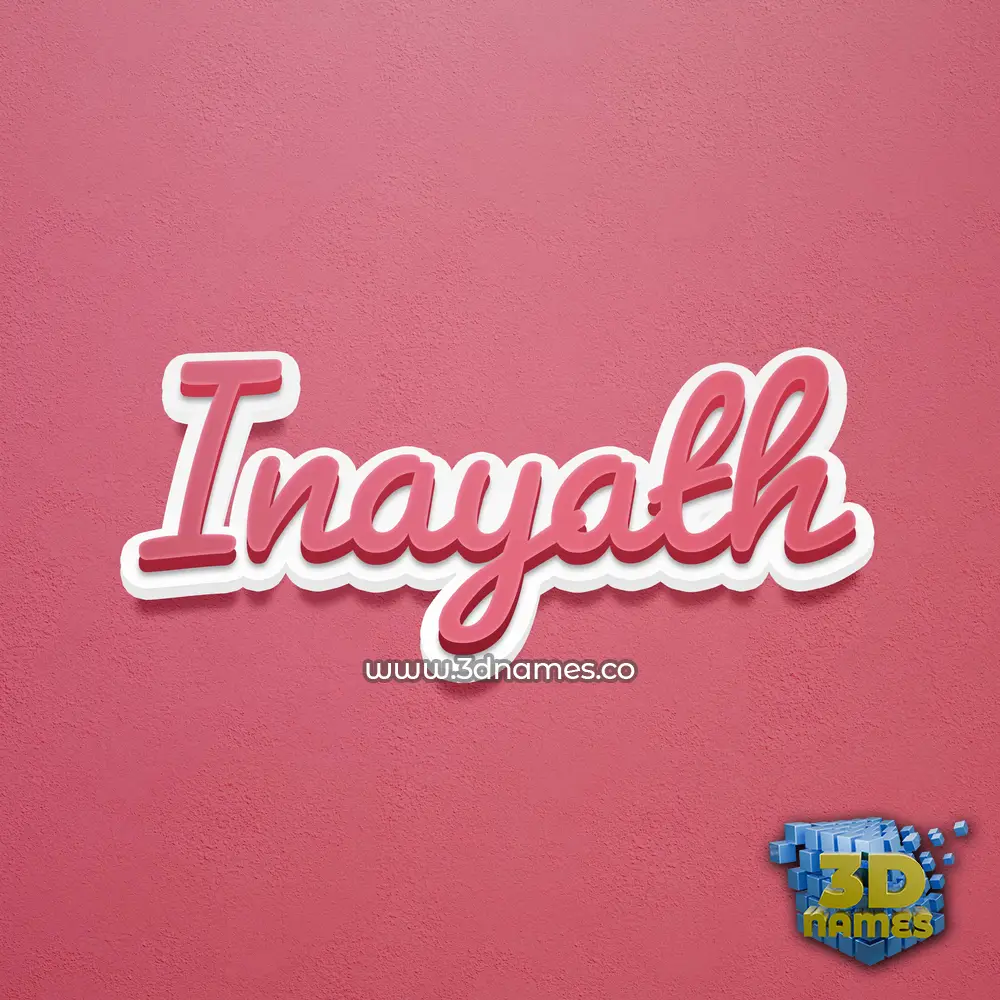 inayath in Red Scribble style - 3D name wallpaper