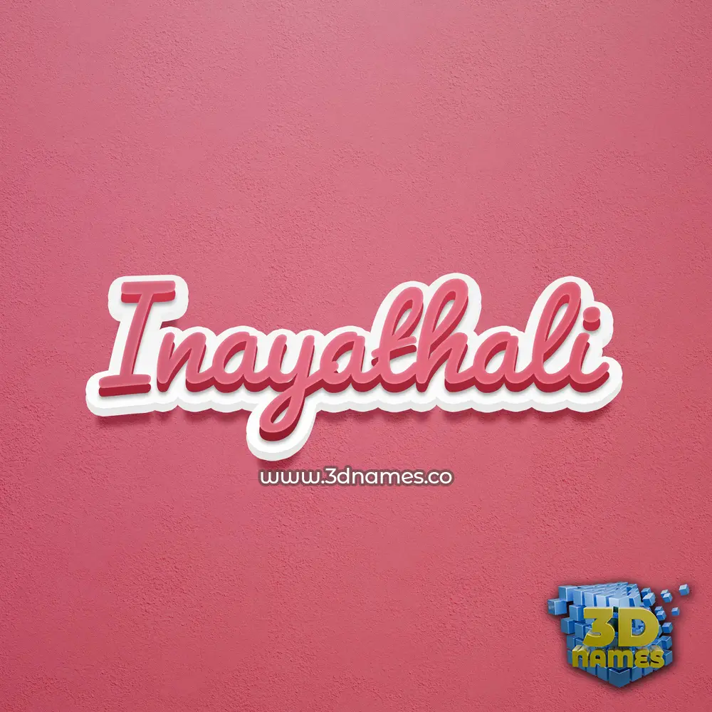 inayathali in Red Scribble style - 3D name wallpaper