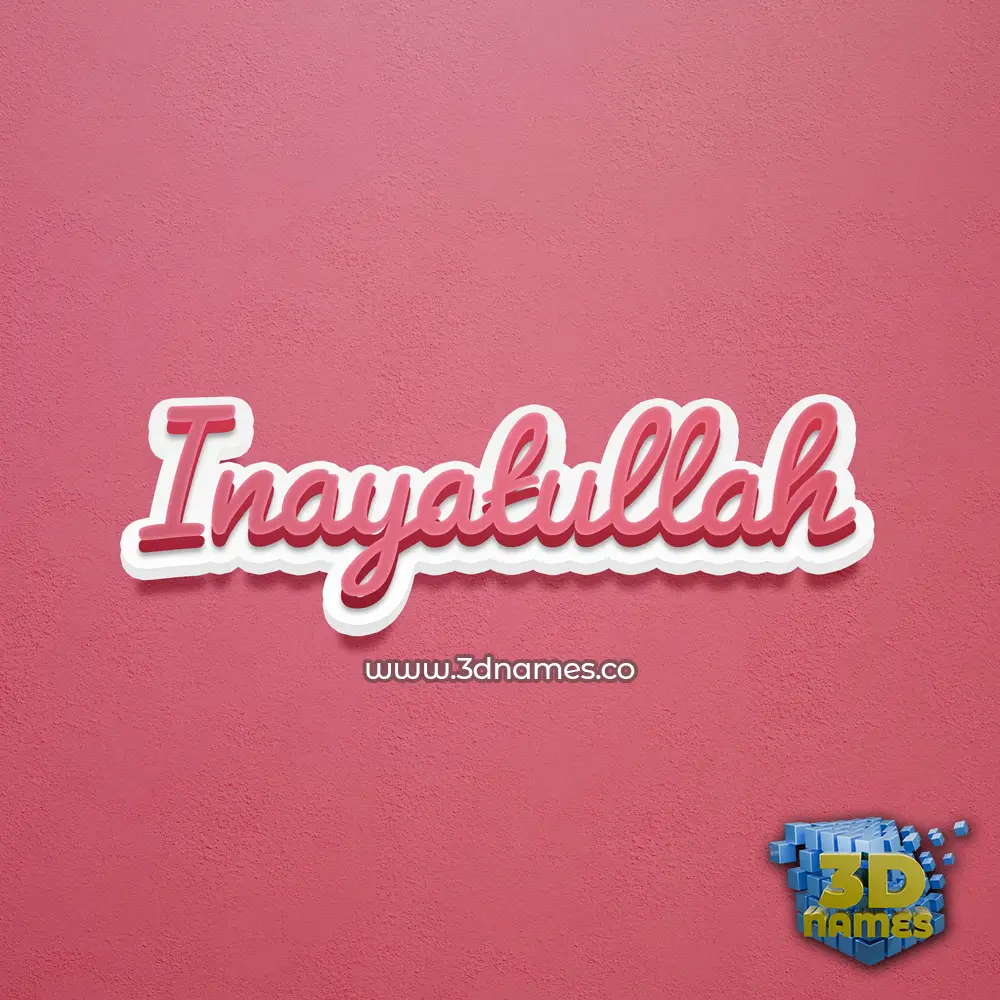 inayatullah in Red Scribble style - 3D name wallpaper