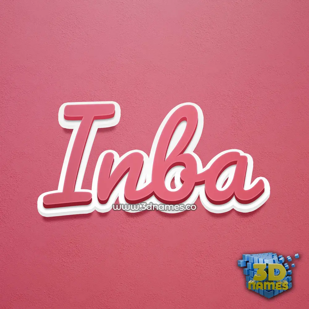 inba in Red Scribble style - 3D name wallpaper