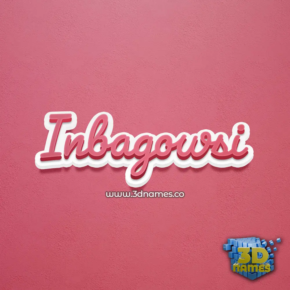 inbagowsi in Red Scribble style - 3D name wallpaper