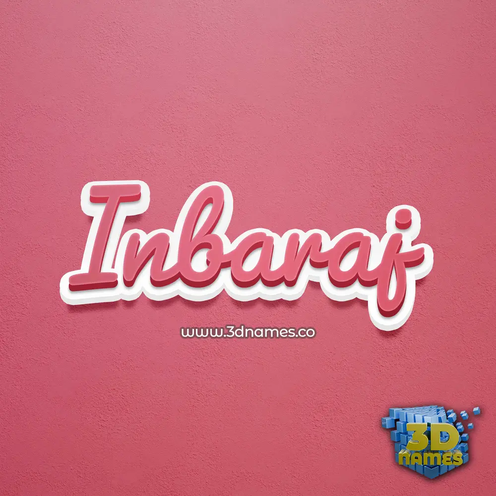 inbaraj in Red Scribble style - 3D name wallpaper