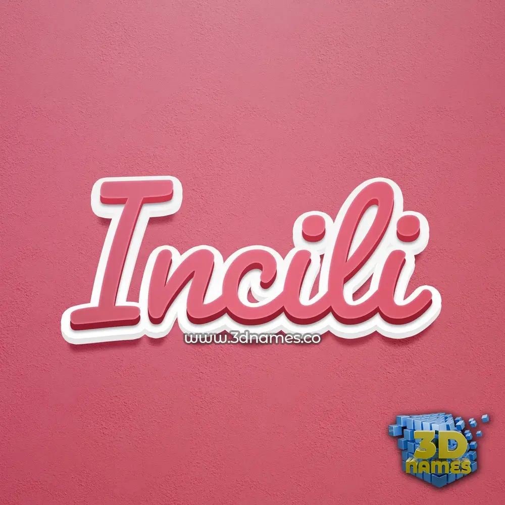 incili in Red Scribble style - 3D name wallpaper