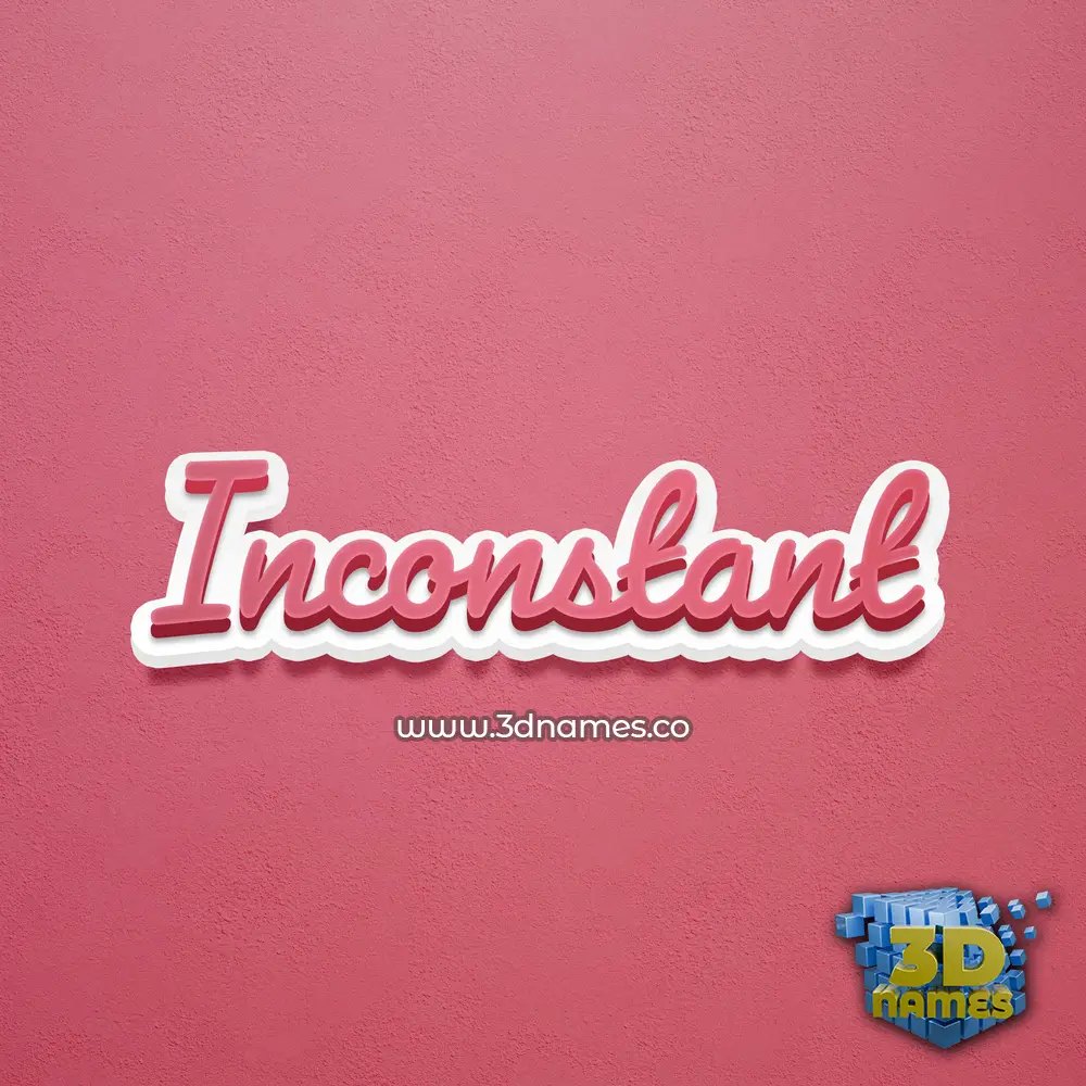 inconstant in Red Scribble style - 3D name wallpaper