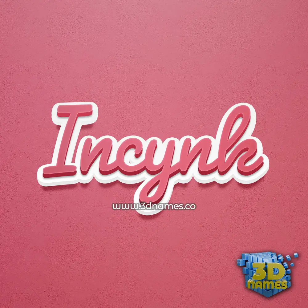 incynk in Red Scribble style - 3D name wallpaper