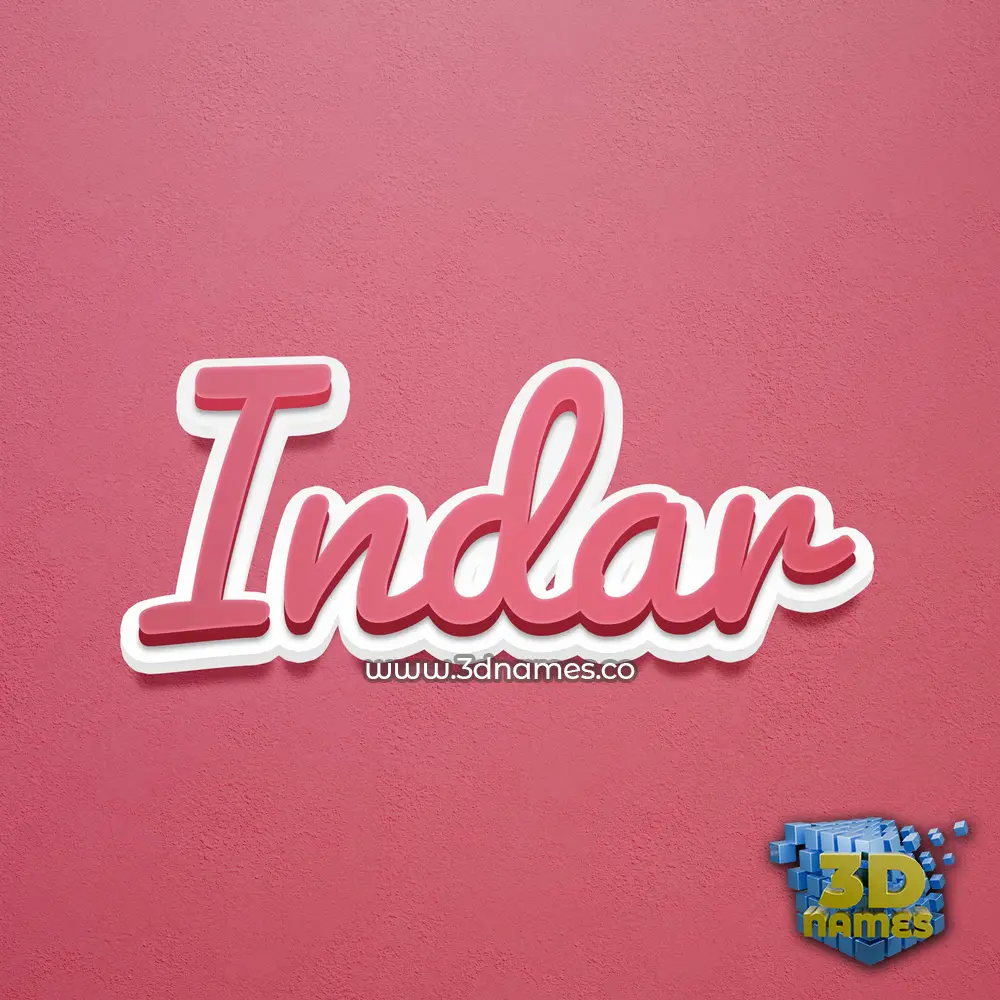 indar in Red Scribble style - 3D name wallpaper