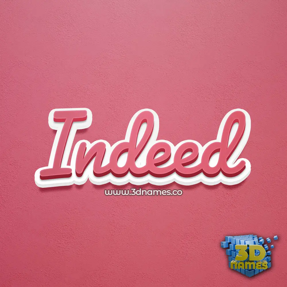 indeed in Red Scribble style - 3D name wallpaper